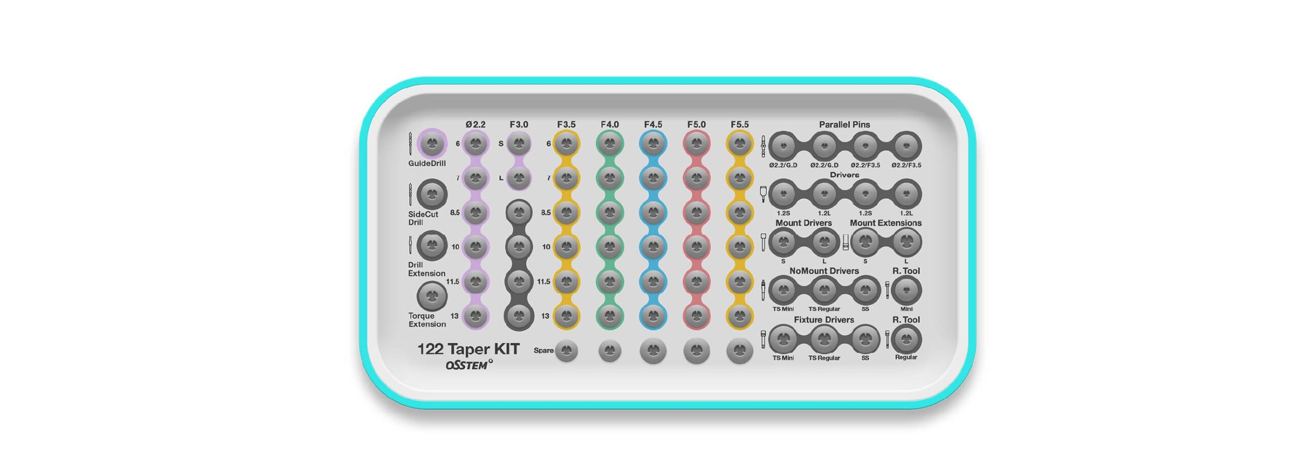 Osstem 122 Taper Kit chirurgická súprava pre implantológiu